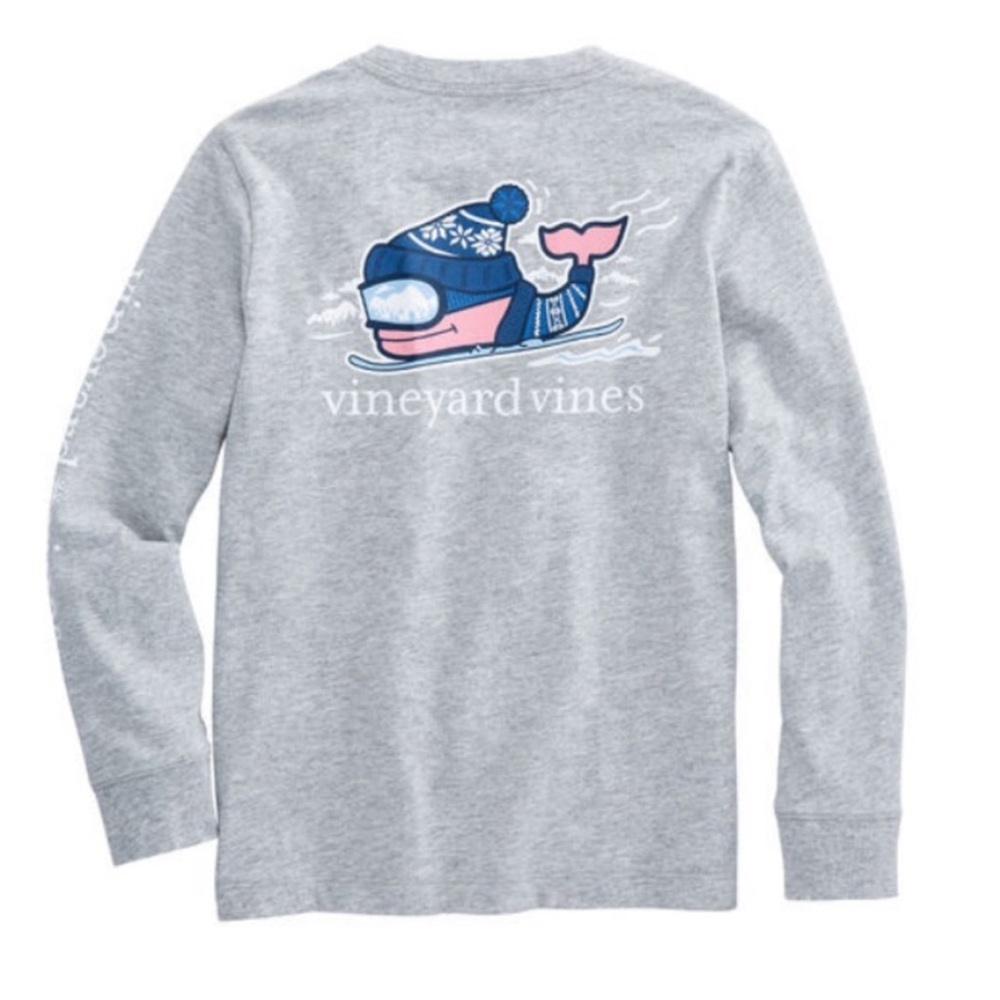 Vineyard vines grey ski long sleeve shirt